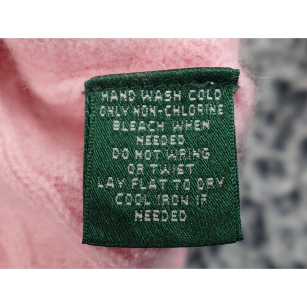 Lauren Ralph Full Zip Sweater Womens Petite Small Pink Cashmere Cable Knit - Picture 9 of 13
